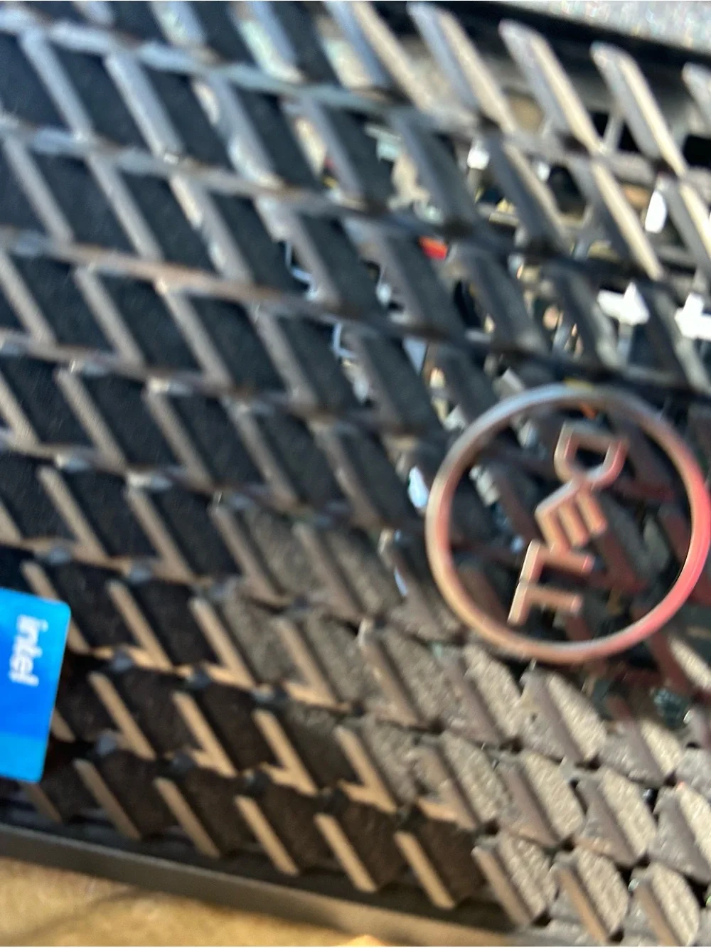 Dell Black Laptop Lid with Dell Emblem and Intel Sticker